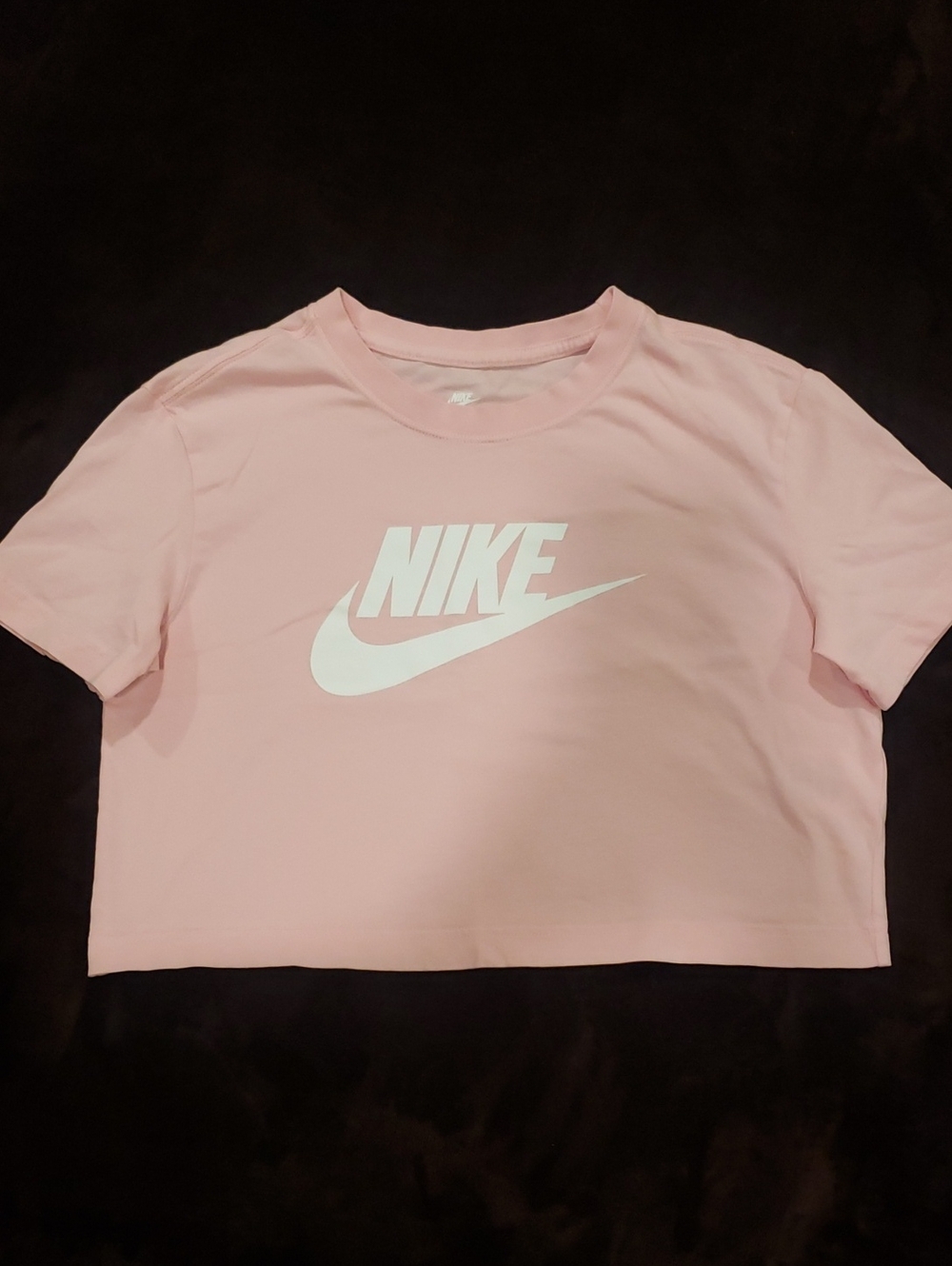 Nike Pink Crop Tee with White Logo